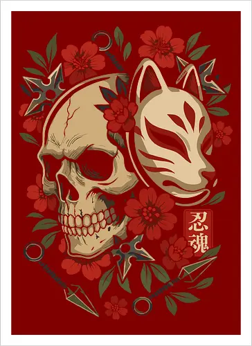 Kitsune-Maskenschädel