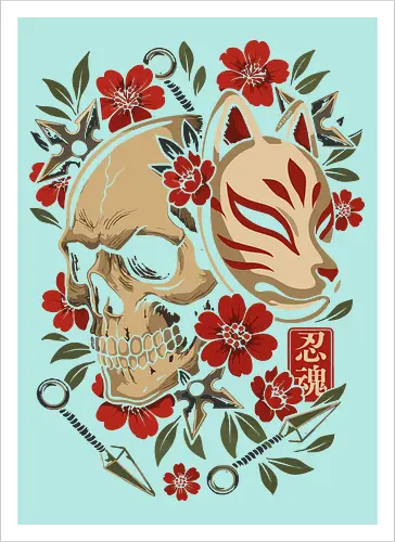 Kitsune-Maskenschädel