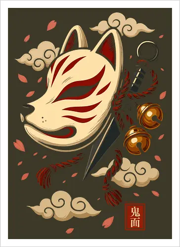 Verzauberte Kitsune-Maske