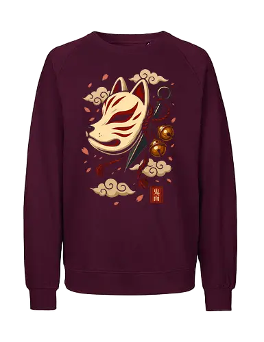 Verzauberte Kitsune-Maske - kitsune, kitsune maske, japan, japanisch, anime, manga, dämonentöter, tanjiro, illustration, lm2kone, geek, cadeau, asiatisch, kunai, ninja, samurai, shinobi - Fairtrade Sweatshirt