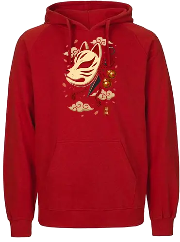 Verzauberte Kitsune-Maske - kitsune, kitsune maske, japan, japanisch, anime, manga, dämonentöter, tanjiro, illustration, lm2kone, geek, cadeau, asiatisch, kunai, ninja, samurai, shinobi - Fairtrade Hoodie