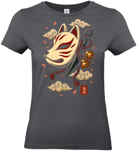 Verzauberte Kitsune-Maske - kitsune, kitsune maske, japan, japanisch, anime, manga, dämonentöter, tanjiro, illustration, lm2kone, geek, cadeau, asiatisch, kunai, ninja, samurai, shinobi - Standard T-Shirt (Women)