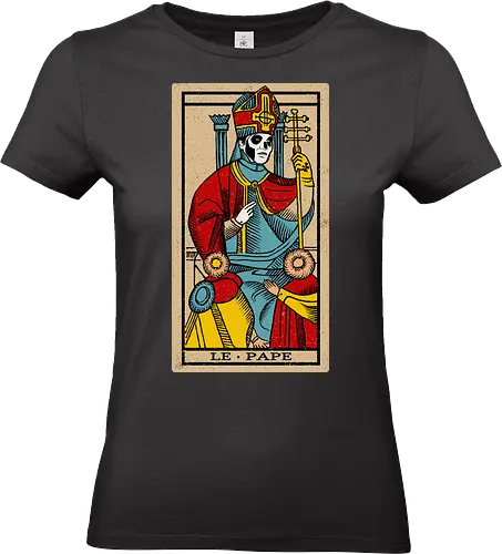 Le Pape Emeritus Tarot Card - ghost, clergy, dark, goth, halloween, heavy metal, macabre, metal, music, papa, satanic, swedish, tarot, tarot card, rock band - Standard T-Shirt (Women)