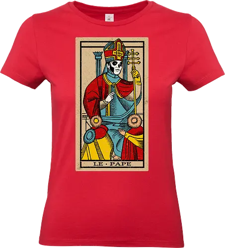 Le Pape Emeritus Tarot Card - ghost, clergy, dark, goth, halloween, heavy metal, macabre, metal, music, papa, satanic, swedish, tarot, tarot card, rock band - Standard T-Shirt (Women)
