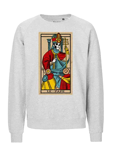Le Pape Emeritus Tarot Card - ghost, clergy, dark, goth, halloween, heavy metal, macabre, metal, music, papa, satanic, swedish, tarot, tarot card, rock band - Fairtrade Sweatshirt