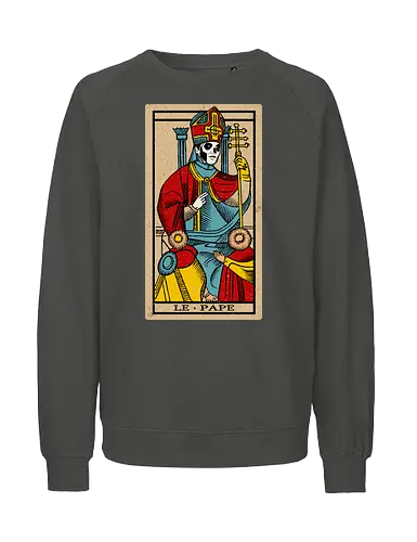Le Pape Emeritus Tarot Card - ghost, clergy, dark, goth, halloween, heavy metal, macabre, metal, music, papa, satanic, swedish, tarot, tarot card, rock band - Fairtrade Sweatshirt