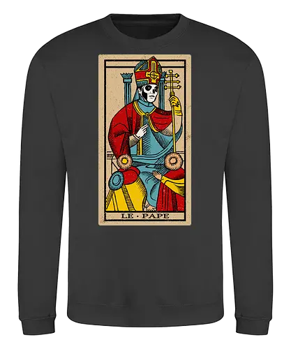 Le Pape Emeritus Tarot Card - ghost, clergy, dark, goth, halloween, heavy metal, macabre, metal, music, papa, satanic, swedish, tarot, tarot card, rock band - Sweatshirt