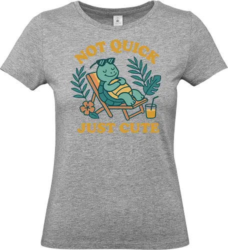 Not Quick Just Cute - turtle, relaxing, tropical, cute, deck chair, drink, leisure, humorous, summer, nature - Standard T-Shirt (Women)