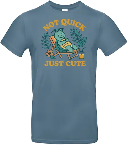 Not Quick Just Cute - turtle, relaxing, tropical, cute, deck chair, drink, leisure, humorous, summer, nature - Standard T-Shirt