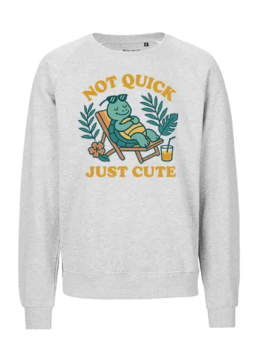 Not Quick Just Cute - turtle, relaxing, tropical, cute, deck chair, drink, leisure, humorous, summer, nature - Fairtrade Sweatshirt