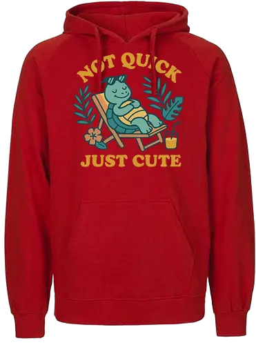 Not Quick Just Cute - turtle, relaxing, tropical, cute, deck chair, drink, leisure, humorous, summer, nature - Fairtrade Hoodie