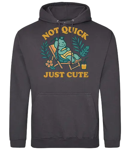 Not Quick Just Cute - turtle, relaxing, tropical, cute, deck chair, drink, leisure, humorous, summer, nature - Standard Hoodie