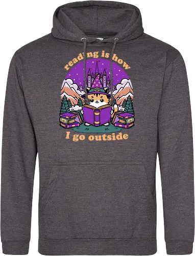 Magical Journey Cat - Geek, Inside, Castle, Read, Reading, Cat, Pet, Magic, Magical, Book, Books, Bookworm, Book Club, library, Fantasy, Adventure, Nerd - Standard Hoodie
