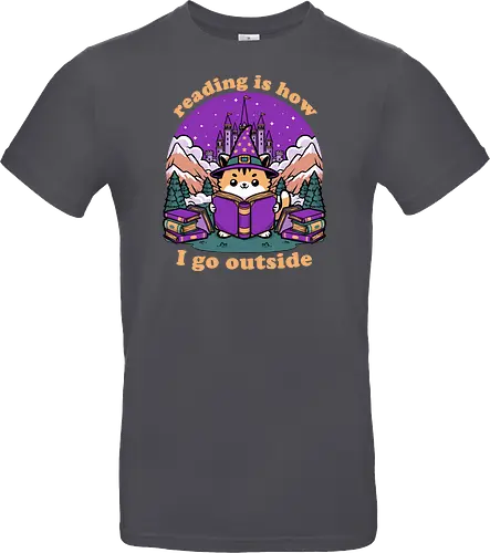 Magical Journey Cat - Geek, Inside, Castle, Read, Reading, Cat, Pet, Magic, Magical, Book, Books, Bookworm, Book Club, library, Fantasy, Adventure, Nerd - Standard T-Shirt