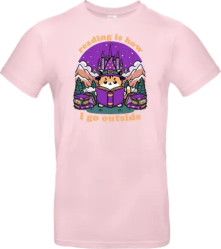 Magical Journey Cat - Geek, Inside, Castle, Read, Reading, Cat, Pet, Magic, Magical, Book, Books, Bookworm, Book Club, library, Fantasy, Adventure, Nerd - Standard T-Shirt