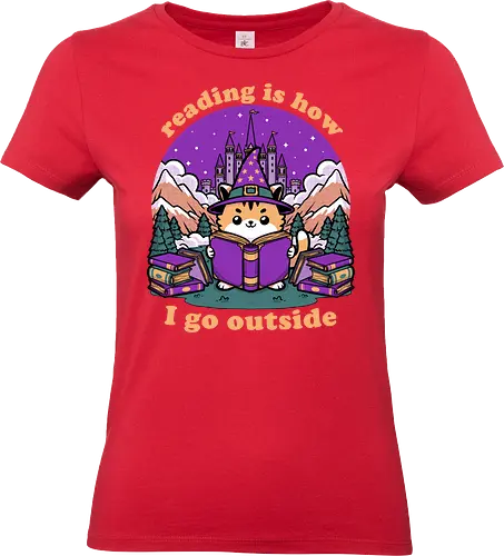 Magical Journey Cat - Geek, Inside, Castle, Read, Reading, Cat, Pet, Magic, Magical, Book, Books, Bookworm, Book Club, library, Fantasy, Adventure, Nerd - Standard T-Shirt (Women)