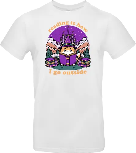 Magical Journey Cat - Geek, Inside, Castle, Read, Reading, Cat, Pet, Magic, Magical, Book, Books, Bookworm, Book Club, library, Fantasy, Adventure, Nerd - Standard T-Shirt