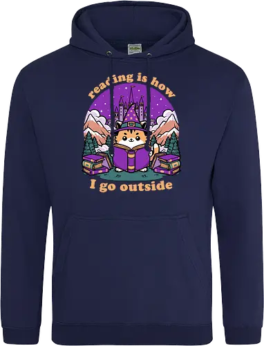 Magical Journey Cat - Geek, Inside, Castle, Read, Reading, Cat, Pet, Magic, Magical, Book, Books, Bookworm, Book Club, library, Fantasy, Adventure, Nerd - Standard Hoodie