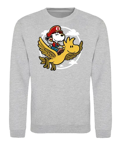 Super Beagle Bros - plumber, video game, comic, cartoon, dog, pet, beagle, bird, mushroom, classic, retro vintage, adventure, fantasy, cute, fun, funny - Sweatshirt