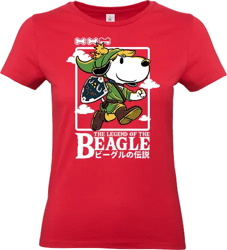 The Legend of the Beagle  - beagle, fairy, elf, classic, retro vintage, rpg, dungeon, adventure, fantasy, cute, fun, funny, video game, cartoon, dog, pet - Standard T-Shirt (Women)