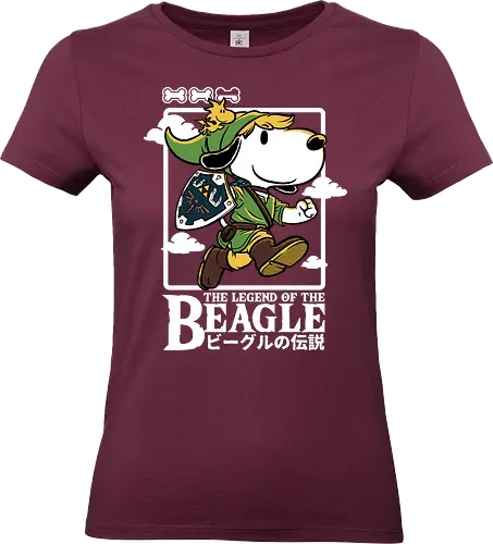 The Legend of the Beagle  - beagle, fairy, elf, classic, retro vintage, rpg, dungeon, adventure, fantasy, cute, fun, funny, video game, cartoon, dog, pet - Standard T-Shirt (Women)