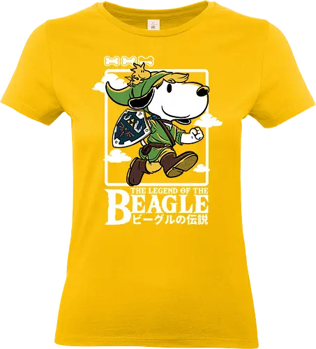 The Legend of the Beagle  - beagle, fairy, elf, classic, retro vintage, rpg, dungeon, adventure, fantasy, cute, fun, funny, video game, cartoon, dog, pet - Standard T-Shirt (Women)