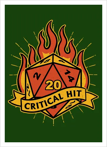 RPG Fire Dice Tattoo 