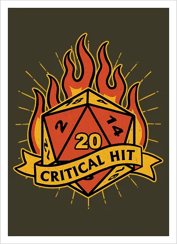 RPG Fire Dice Tattoo 