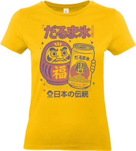 Daruma Ice - daruma, japanese, retro soda, vintage japan, lucky charm, pop culture, kawaii, mystic drink, asian design, japanese tradition, graphic tee, boho japan, cultural mashup - Standard T-Shirt (Women)