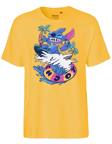 enjoy your wave - alien, coffee, aloha, monster, experiment, music, floral, ornament, flower, surfer, vintage, movie, cartoon, kids, drawing, wave, vacation, holiday - Fairtrade T-Shirt