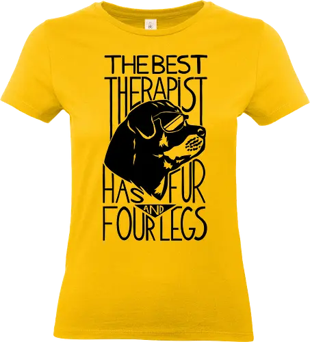 Dog Is The Best Therapist At Home - dog, veterinarian, veterinary, animal, dog lover, dog owner, dog quotes, dogs, dogtor, funny, pet, puppy, rottweiler, therapist, therapy - Standard T-Shirt (Women)