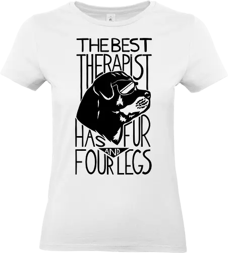 Dog Is The Best Therapist At Home - dog, veterinarian, veterinary, animal, dog lover, dog owner, dog quotes, dogs, dogtor, funny, pet, puppy, rottweiler, therapist, therapy - Standard T-Shirt (Women)
