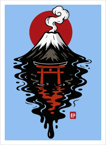 Schwarze Fuji-Tinte