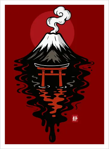 Schwarze Fuji-Tinte