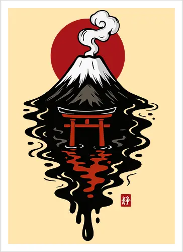 Schwarze Fuji-Tinte