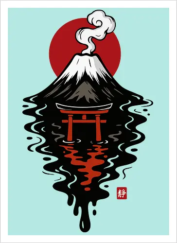 Schwarze Fuji-Tinte