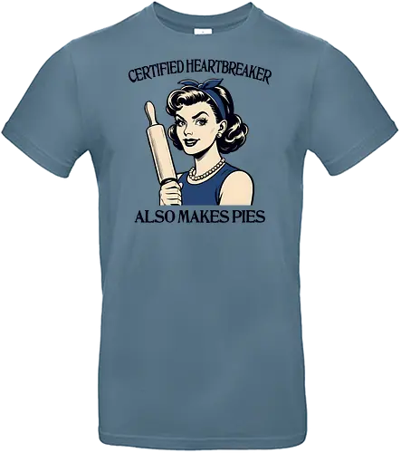 Certified Heartbreaker - retro, vintage, sarcastic, dark humor, rolling, baking, heartbreaker, kitchen queen, pie, sassy quote, cooking, baking mom - Standard T-Shirt