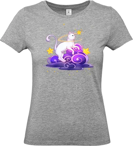 Katze auf Wolken 1 - katze, sterne, magisch, wolken - Standard T-Shirt (Women)