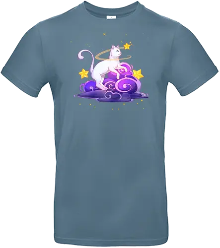 Katze auf Wolken 1 - katze, sterne, magisch, wolken - Standard T-Shirt