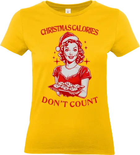Christmas Calories Don’t Count - merry Christmas, xmas, Christmas, cookies, holiday, retro, vintage, Christmas calories, don’t count, funny, sarcastic - Standard T-Shirt (Women)