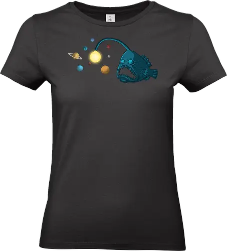 Space Trap - space, angler, astronomy, cosmos, earth, fish, galaxy, jupiter, mars, planet, sci fi, science, stars, sun, tp loves, universe - Standard T-Shirt (Women)