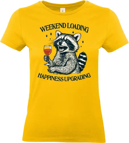 Weekend Loading - work life balance, funny, humor, sarcastic, relax, weekend, raccoon, office workers, almost weekend - Standard T-Shirt (Women)