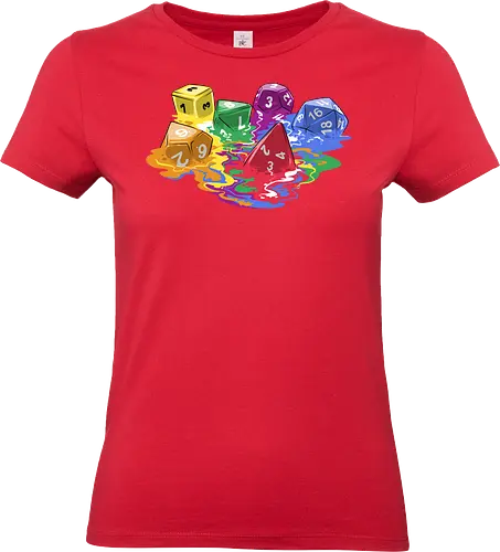 Melting Dice - rpg, rubik, d20, dice, dungeon master, Pen and paper, gaming, pop culture, roleplay, sheldon cooper, Pen and Paper, role playing, rubik cube, critical hit - Standard T-Shirt (Women)