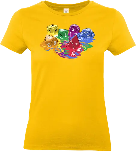 Melting Dice - rpg, rubik, d20, dice, dungeon master, Pen and paper, gaming, pop culture, roleplay, sheldon cooper, Pen and Paper, role playing, rubik cube, critical hit - Standard T-Shirt (Women)