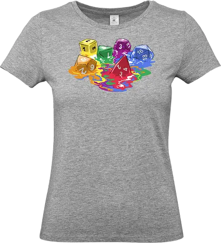 Melting Dice - rpg, rubik, d20, dice, dungeon master, Pen and paper, gaming, pop culture, roleplay, sheldon cooper, Pen and Paper, role playing, rubik cube, critical hit - Standard T-Shirt (Women)