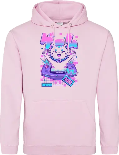 Game Cat Advance - cat, games, animals, anime, japanese, japan, cat lover, neko, funny, meow, cute, console, videogame - Standard Hoodie