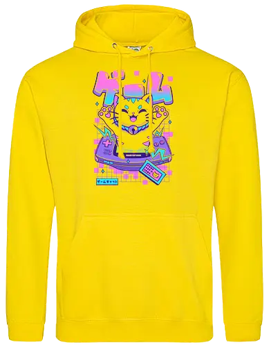 Game Cat Advance - cat, games, animals, anime, japanese, japan, cat lover, neko, funny, meow, cute, console, videogame - Standard Hoodie