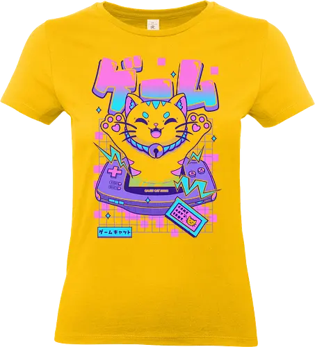 Game Cat Advance - cat, games, animals, anime, japanese, japan, cat lover, neko, funny, meow, cute, console, videogame - Standard T-Shirt (Women)
