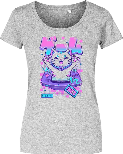 Game Cat Advance - cat, games, animals, anime, japanese, japan, cat lover, neko, funny, meow, cute, console, videogame - Women T-Shirt