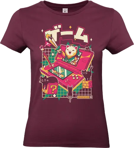 Meowtendo DS - cat, games, animals, anime, japanese, japan, cat lover, neko, cute, console, funny, kawaii, videogame, kitty, adventure - Standard T-Shirt (Women)